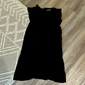 Mary Square Dress • Ruffle Edged Black Swing Dress • Size Large